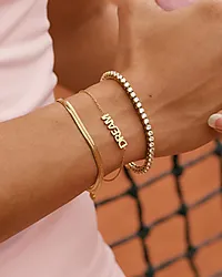 Bilde nummer 2 av Tennisarmbånd i forgylt stål S-L