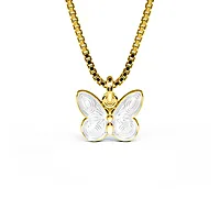 Smykke til barn i 925 forgylt sølv med hvit sommerfugl