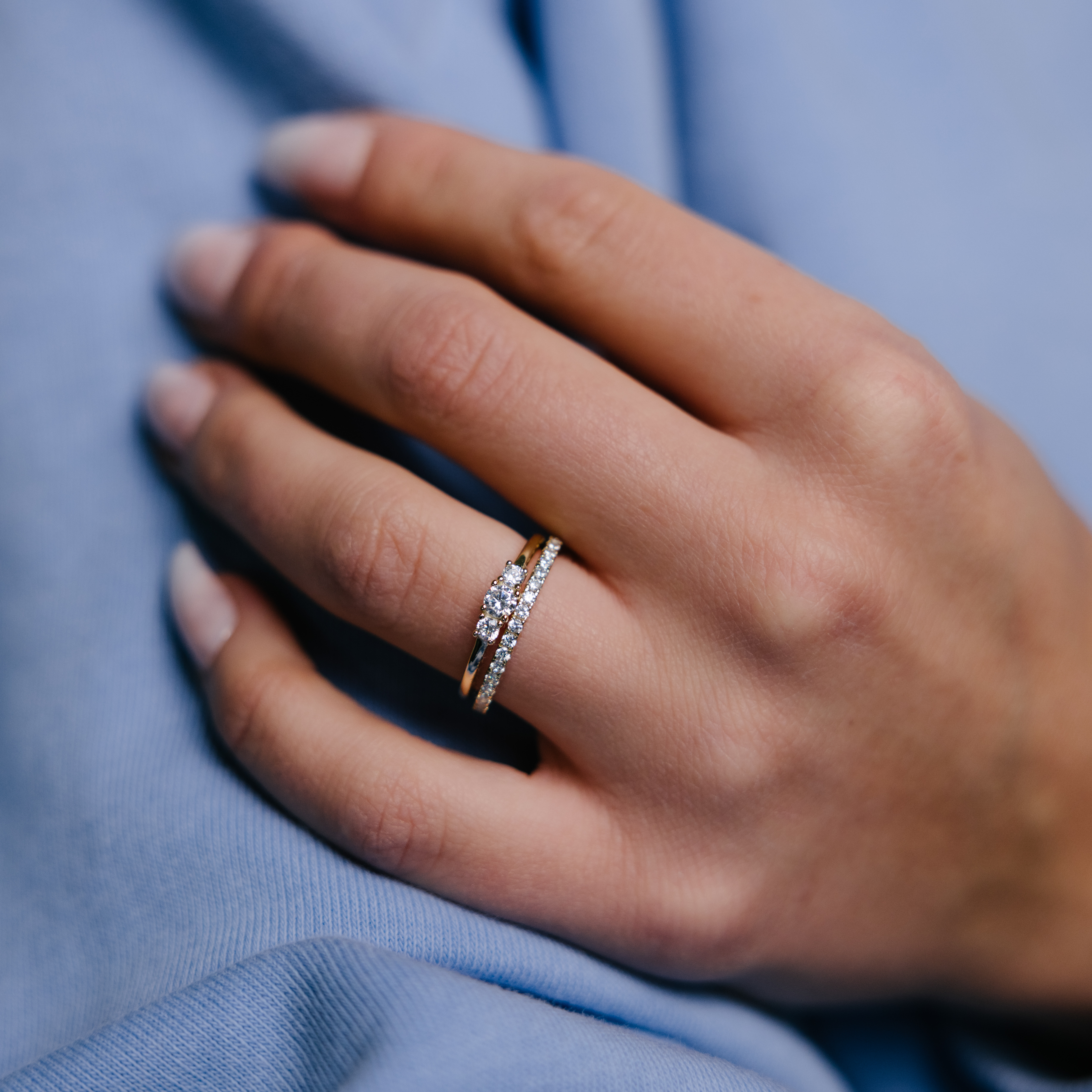 Bilde nummer 4 av Pan Jewelry, 2-i-1 ring i 925 forgylt sølv med zirkonia