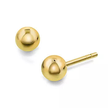 Pan Jewelry, Øredobber i 585 gult gull kule, 4 mm