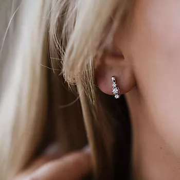 Bilde nummer 4 av Nora øredobber i 375 hvitt gull med diamanter 0,16 ct