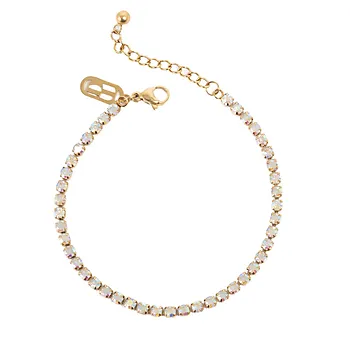 Tone Damli by A&C, Nordic Dawn armbånd i forgylt stål og krystaller
