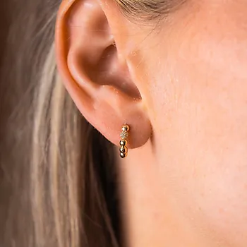 Bilde nummer 2 av Pan Jewelry, Øreringer i 585 gult gull med zirkonia