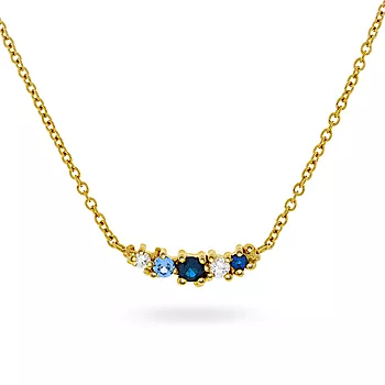 Janne Formoe by Pan Jewelry, Smykke i forgylt 925 sølv med blå zirkonia