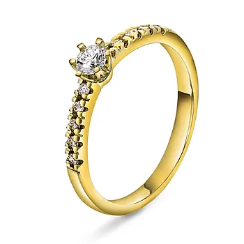 Vida diamantring i 585 gult gull 0,20 ct