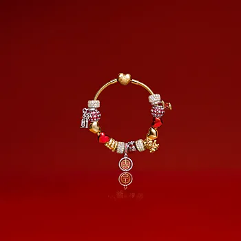 Bilde nummer 3 av Armbånd i 925 forgylt sølv med hjertelås