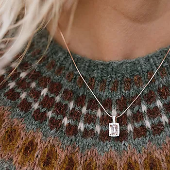 Bilde nummer 2 av Jacqueline diamantanheng i 375 roségull 0,20 ct med morganitt