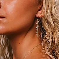 Bilde nummer 2 av Liana øredobber i 925 forgylt sølv med aventurin og turkis