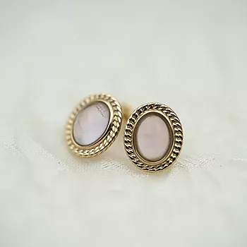 Bilde nummer 3 av Pan Jewelry, Øredobber i 585 gult gull med rosenkvarts