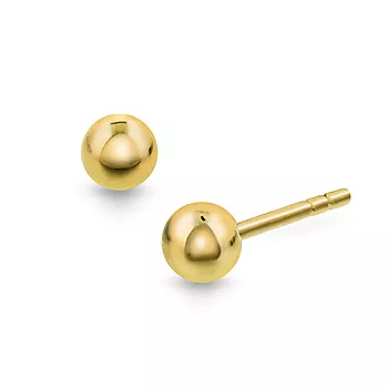 Pan Jewelry, Øredobber i 585 gult gull kule, 3 mm