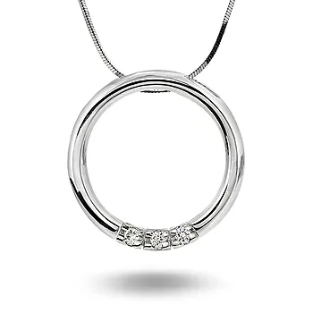 Pan Jewelry, Allianseanheng i hvitt gull med diamanter 0,15 ct
