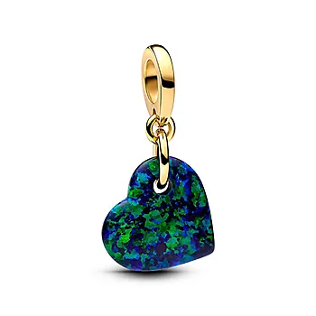 Pandora Moments, Charm i 925 forgylt sølv med LAB opal
