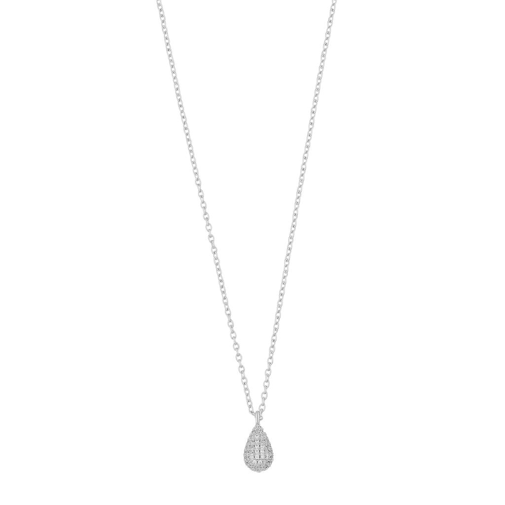 SNÖ of Sweden Naomi Drop Pendant Necklace Silver/Clear 45cm