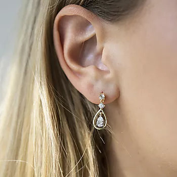 Bilde nummer 2 av Pan Jewelry, Øredobber i 925 forgylt sølv med zirkonia
