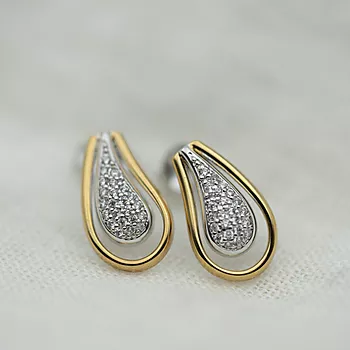 Bilde nummer 2 av Pan Jewelry, Øredobber i 925 forgylt sølv med zirkonia