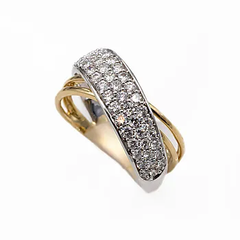 Milano diamantring i 585 hvitt og gult gull 0,95 ct