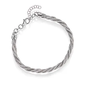 Pan Jewelry, Armbånd i rhodinert 925 sølv, 21 cm