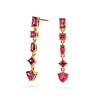 Pan Jewelry, Viva Vegas øredobber i forgylt 925 sølv med rosa zirkonia