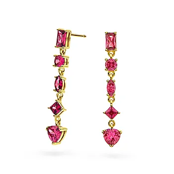 Pan Jewelry, Viva Vegas øredobber i forgylt 925 sølv med rosa zirkonia