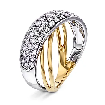 Milano diamantring i 585 hvitt og gult gull 0,95 ct
