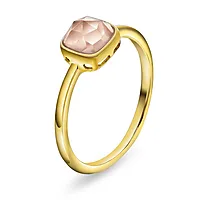 Ring i 925 forgylt sølv med rosa opal