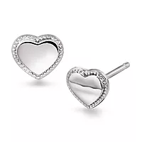 Pan Jewelry, Hjerte øredobber i 925 sølv med zirkonia