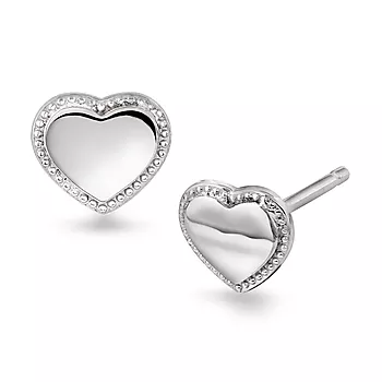 Pan Jewelry, Hjerte øredobber i 925 sølv med zirkonia