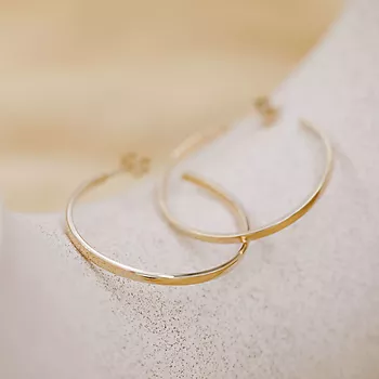 Bilde nummer 4 av Pan Jewelry, Øreringer i 585 gult gull med 25 mm i diameter