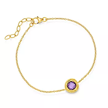Pan Jewelry, Armbånd i forgylt 925 sølv med ametyst