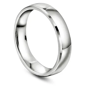 Giftering i 375 hvitt gull | 4 mm bredde