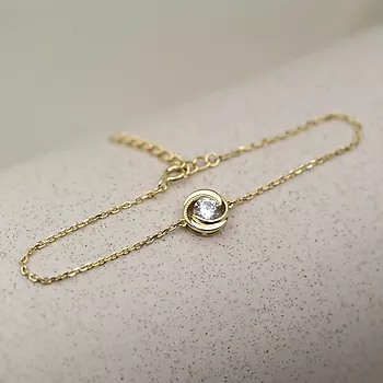 Bilde nummer 3 av Pan Jewelry, Armbånd i forgylt 925 sølv med hvit zirkonia
