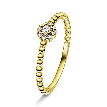 Pan Jewelry, Ring i 925 forgylt sølv med zirkonia