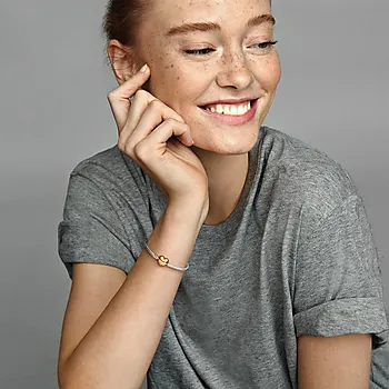 Bilde nummer 3 av Armbånd i 925 sølv med forgylt hjertelås