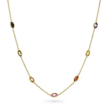 Pan Jewelry, Smykke i 585 gult gull med fargede zirkonia