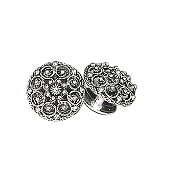 Mansjettknapper med stolpe i 830 oksidert sølv