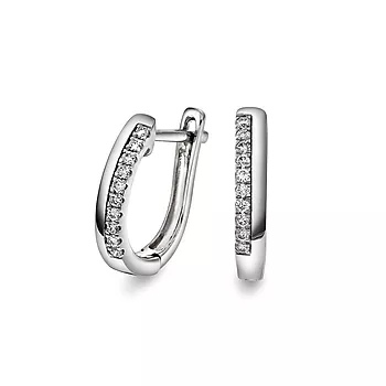 Diamantøreringer i 585 hvitt gull 0,15 ct