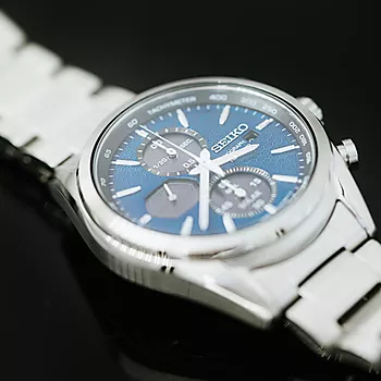 Bilde nummer 3 av Seiko, Solar herreklokke med stållenke og kronograf