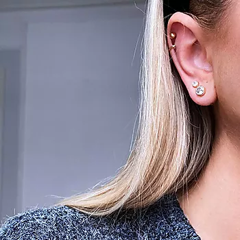 Bilde nummer 2 av Pan Jewelry, Øredobber i 585 gult gull med zirkonia