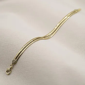 Bilde nummer 4 av 2 radet slange armbånd i 925 forgylt sølv