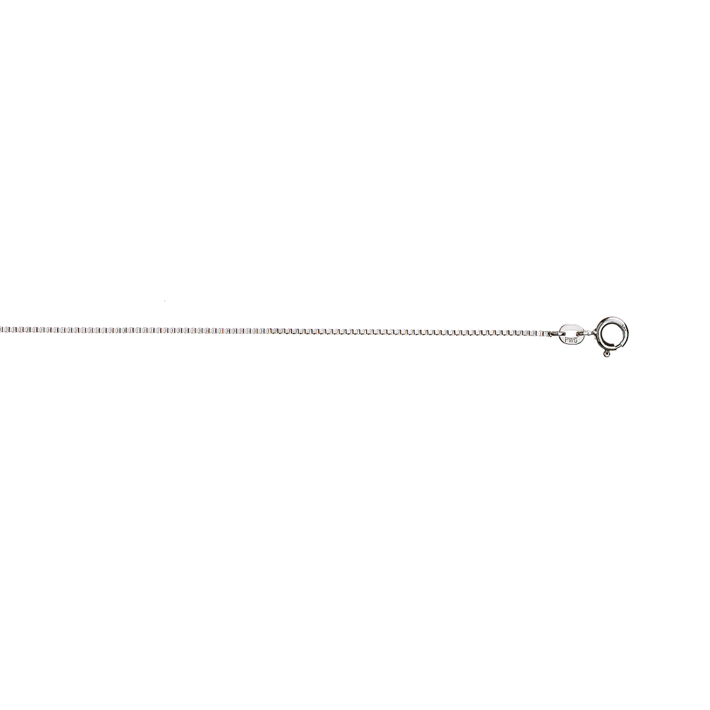 Veneziansk kjede i 585 hvitt gull 1 mm, 40 cm
