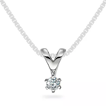 Olivia anheng i 585 hvitt gull med diamant 0,10 ct