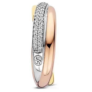 Bilde nummer 2 av Ring i 925 flerfarget sølv med zirkonia