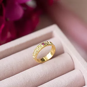 Bilde nummer 3 av Janne Formoe by Pan Jewelry, Ring i forgylt sølv med rosa zirkonia