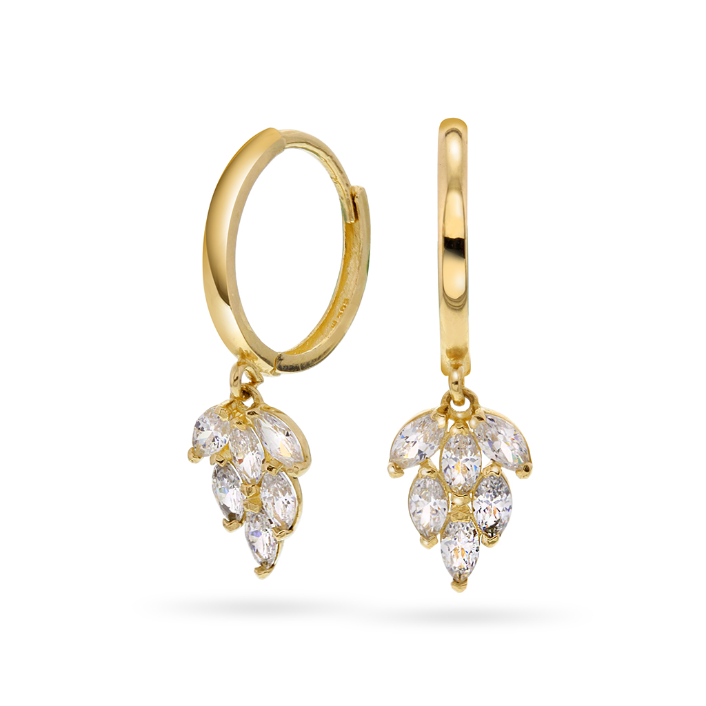 Pan Jewelry, Øreringer i 585 gult gull med zirkonia