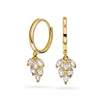 Pan Jewelry, Øreringer i 585 gult gull med zirkonia