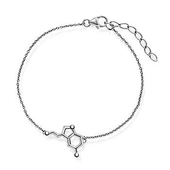 Armbånd i 925 sølv med symbol serotonin