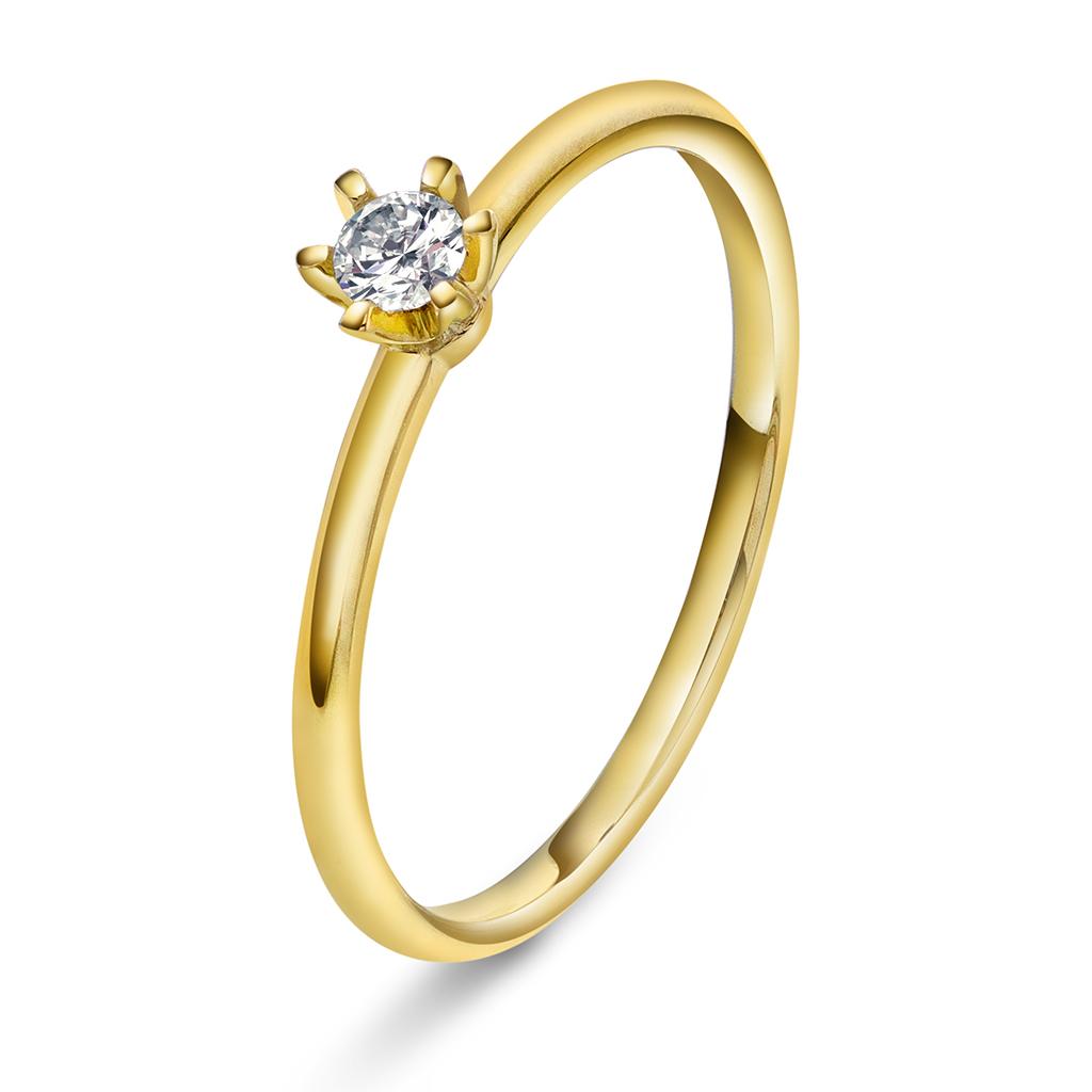 Vida ring i gull med dia 0,10 ct TWSI, størrelse Vida ring i gull med dia 0,10 ct TWSI, 62