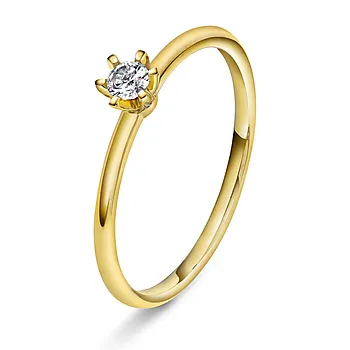Vida diamantring i 585 gult gull 0,10 ct