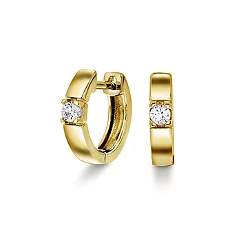 Pan Jewelry, Øreringer i 925 forgylt sølv med zirkonia