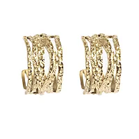 Steel Satin øreringer i forgylt stål